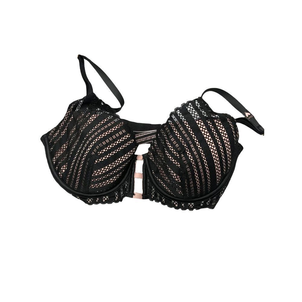 NEW Victoria’s Secret lace push up bra Sz 32DD black pink